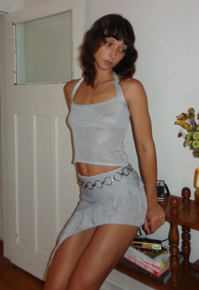 Women Lioness Fashion Tops PALISADES HALTER TOP Silver
