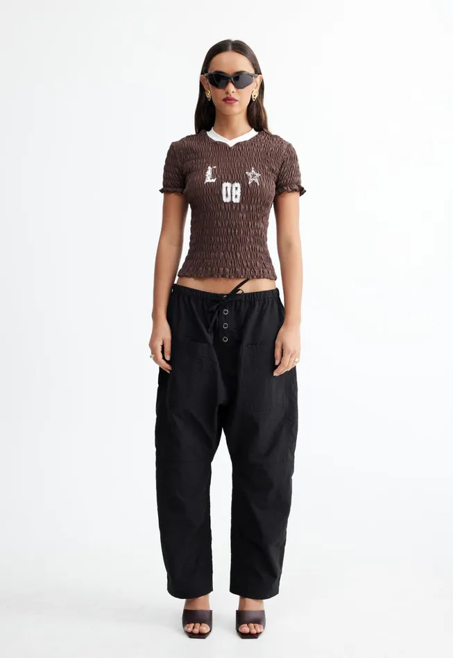 Women Lioness Fashion Tops SCRUNCHED SPECTATE TOP Coffee