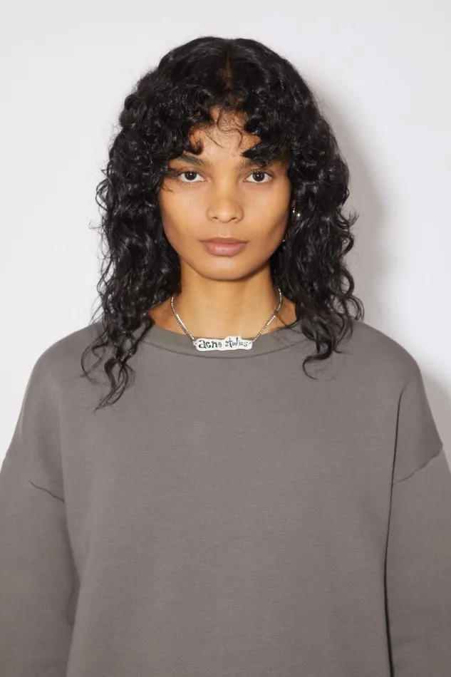 Women Logo Label Necklace Silvergrey Acne Studios Jewellery