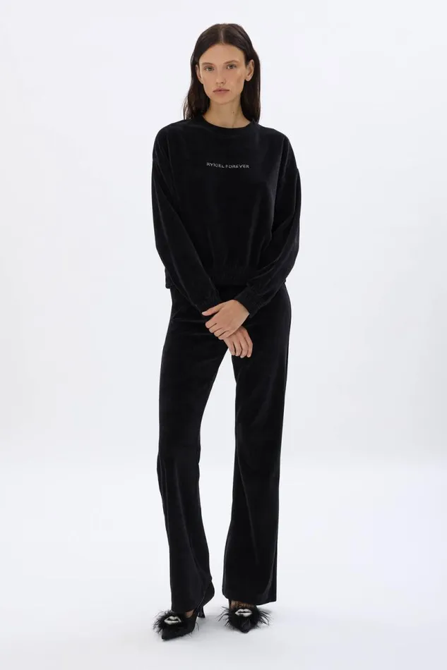 Women Longsleeved Velvet Sweater Black Black Sonia Rykiel Sweatshirts