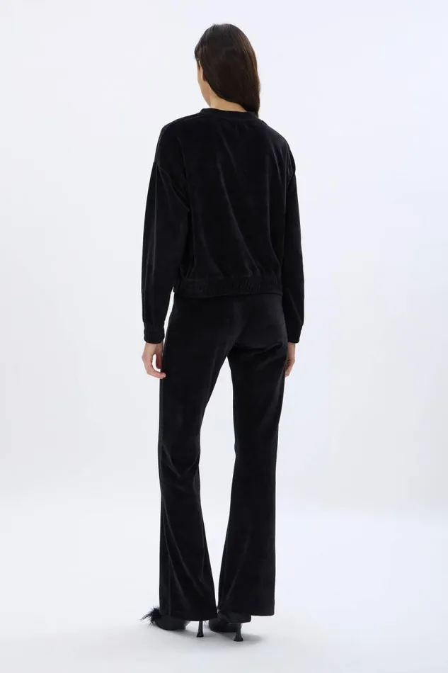 Women Longsleeved Velvet Sweater Black Black Sonia Rykiel Sweatshirts