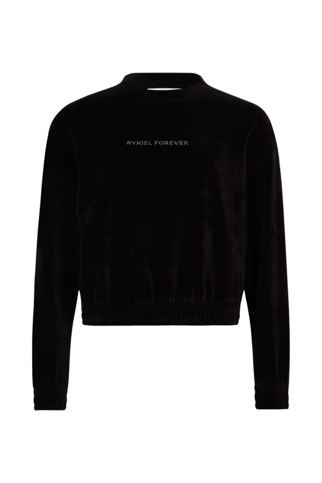 Women Longsleeved Velvet Sweater Black Black Sonia Rykiel Sweatshirts