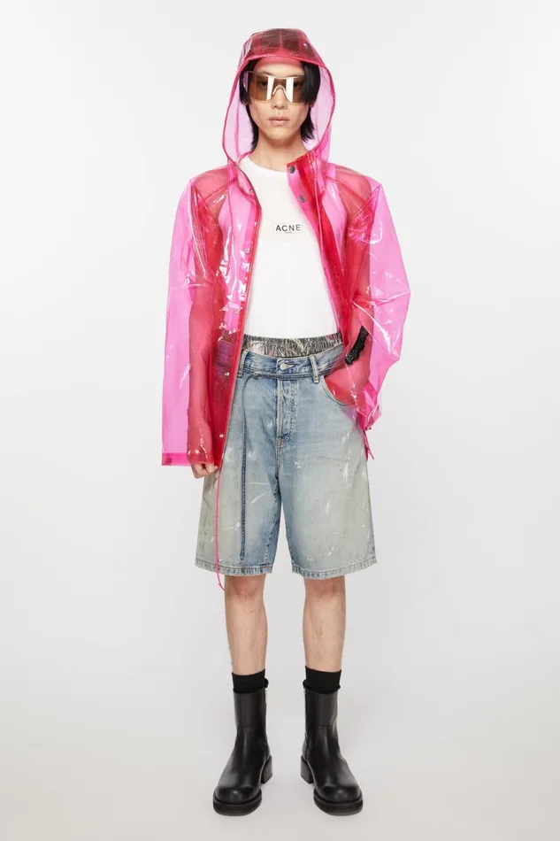 Women Loose Fit Denim Shorts Light Blue Acne Studios Shorts