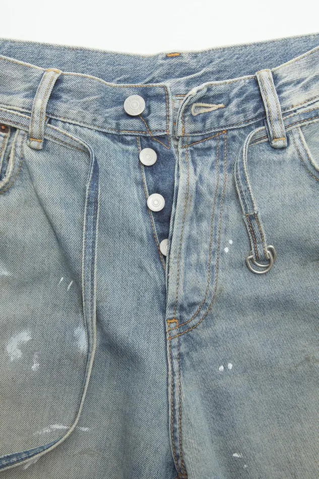 Women Loose Fit Denim Shorts Light Blue Acne Studios Shorts