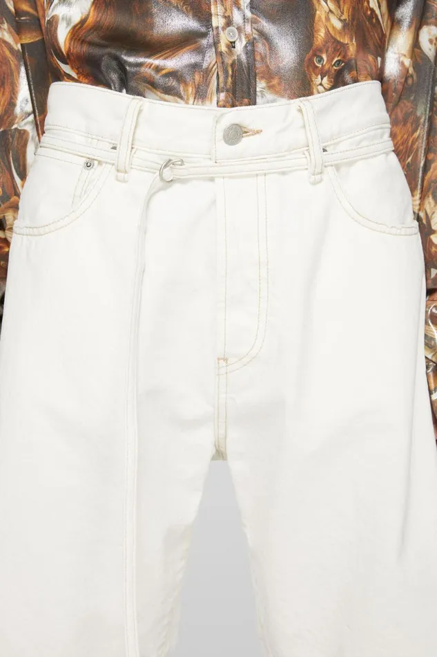 Women Loose Fit Denim Shorts Off White Acne Studios Shorts