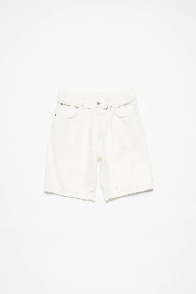 Women Loose Fit Denim Shorts Off White Acne Studios Shorts