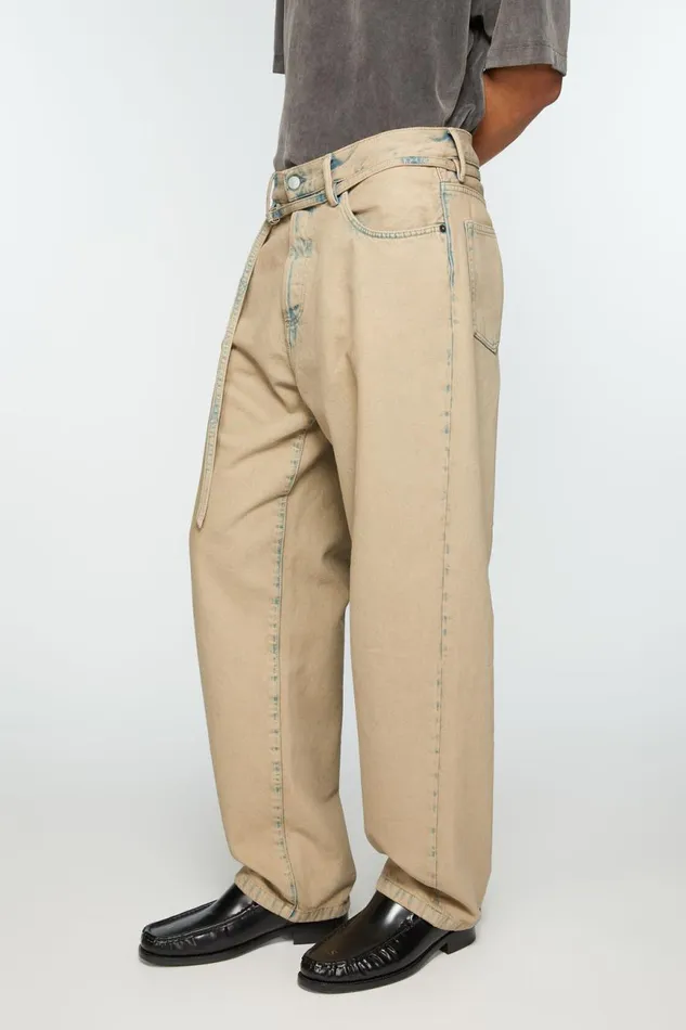 Women Loose Fit Jeans 8211 1991 Toj Light Sand Acne Studios Jeans
