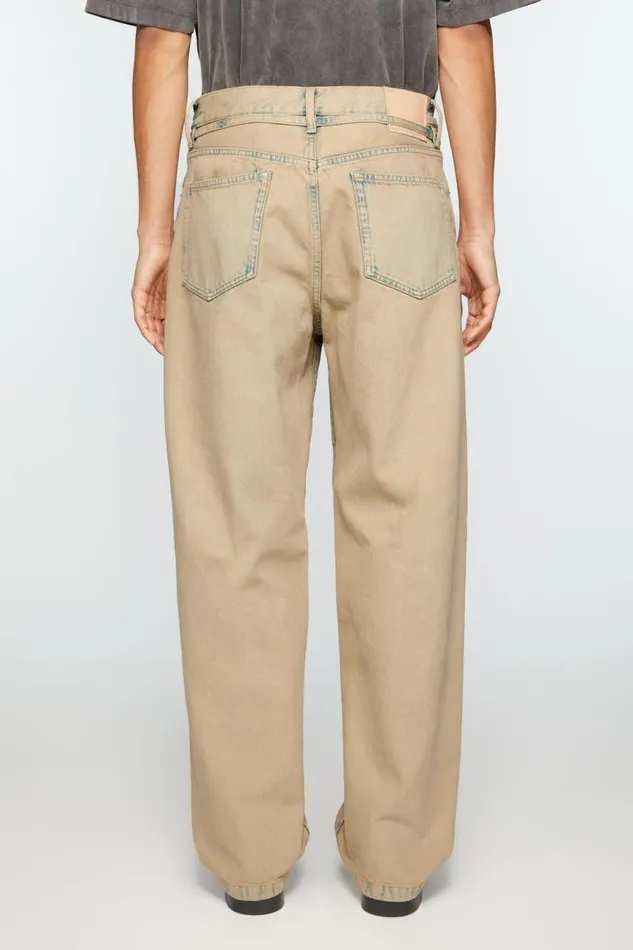 Women Loose Fit Jeans 8211 1991 Toj Light Sand Acne Studios Jeans