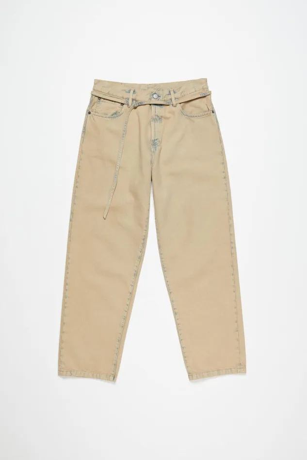 Women Loose Fit Jeans 8211 1991 Toj Light Sand Acne Studios Jeans