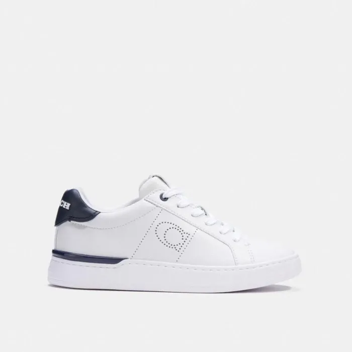 Women Lowline Low Top Sneaker Optic White Midnight Navy Coach Sneakers