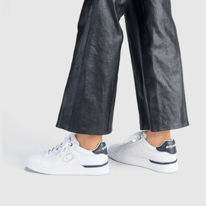 Women Lowline Low Top Sneaker Optic White Midnight Navy Coach Sneakers