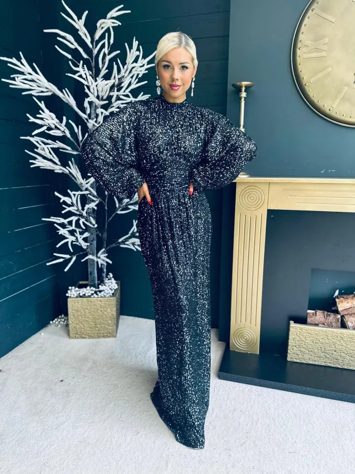 Women Maxi Canella Lane Briley Sequin Maxi Dress Black