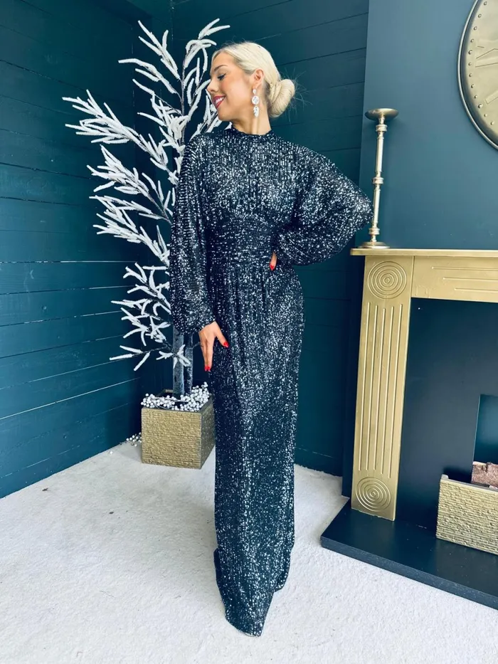 Women Maxi Canella Lane Briley Sequin Maxi Dress Black
