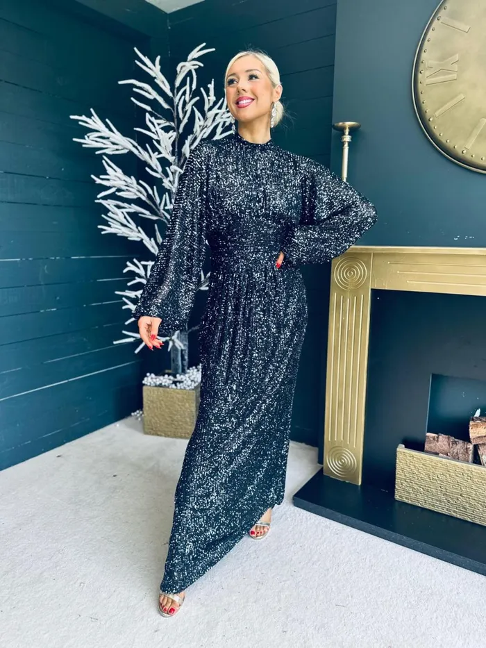 Women Maxi Canella Lane Briley Sequin Maxi Dress Black