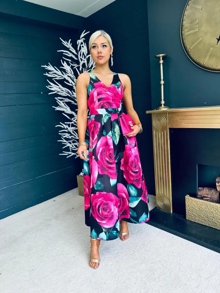Women Maxi Canella Lane Sadhbh Floral Occasion Dress Black
