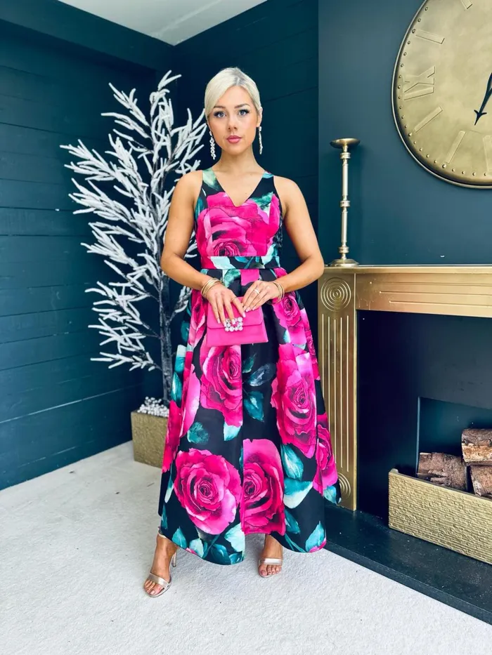 Women Maxi Canella Lane Sadhbh Floral Occasion Dress Black
