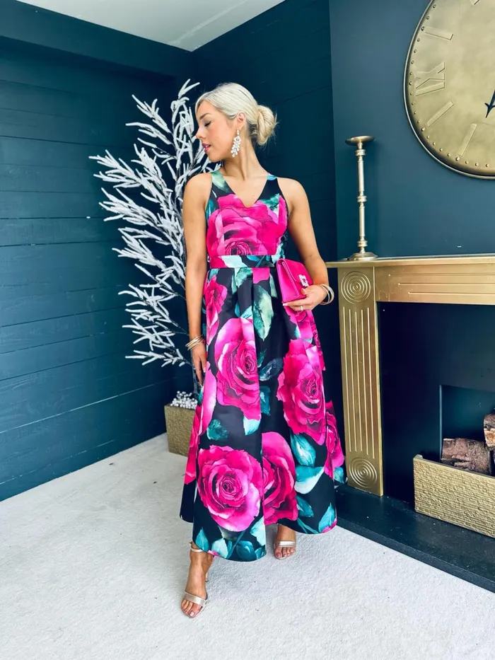 Women Maxi Canella Lane Sadhbh Floral Occasion Dress Black