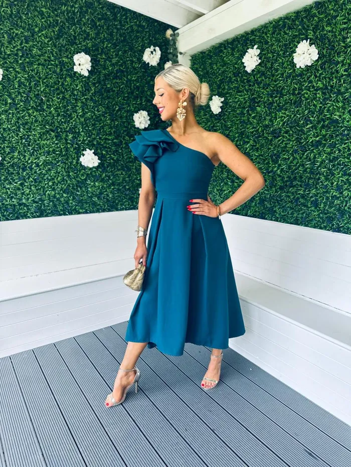 Women Maxi Canella Lane Trudy Detailed Occasion Dress Teal