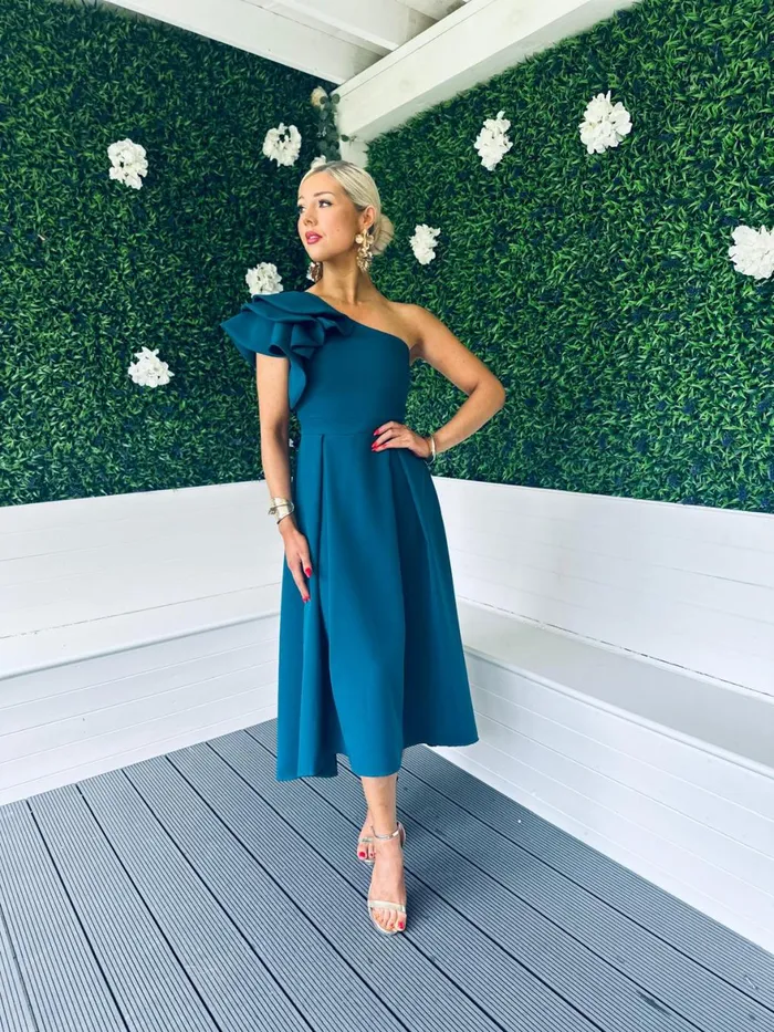 Women Maxi Canella Lane Trudy Detailed Occasion Dress Teal