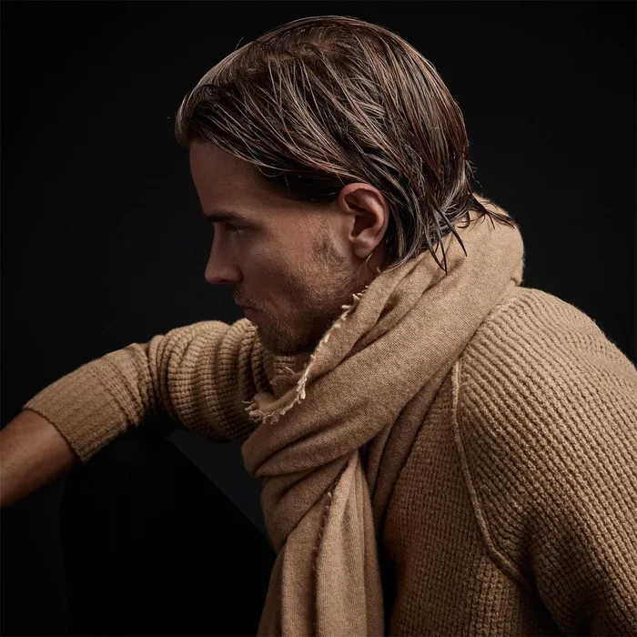 WOMENMEN James Perse SCARVES Recycled Cashmere Blend Solid Scarf Camel