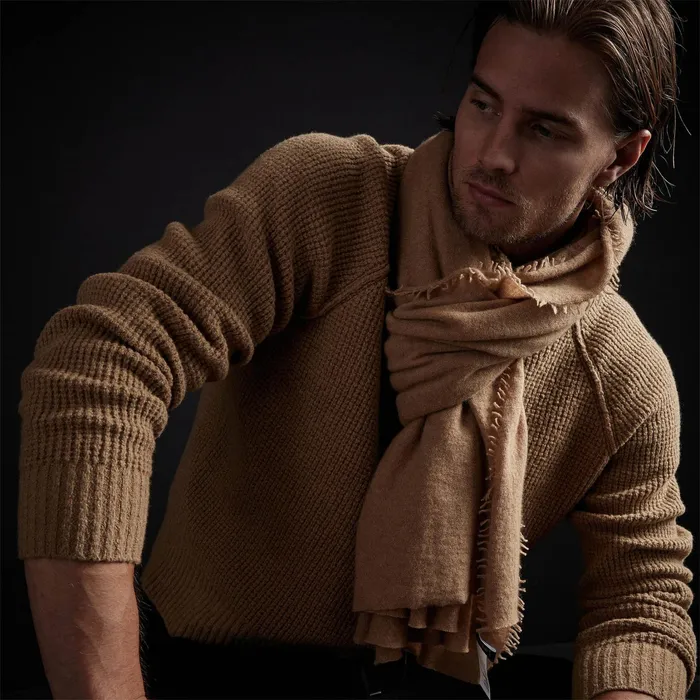 WOMENMEN James Perse SCARVES Recycled Cashmere Blend Solid Scarf Camel