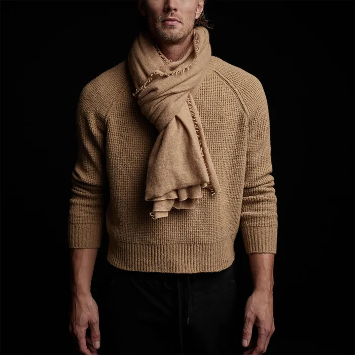WOMENMEN James Perse SCARVES Recycled Cashmere Blend Solid Scarf Camel