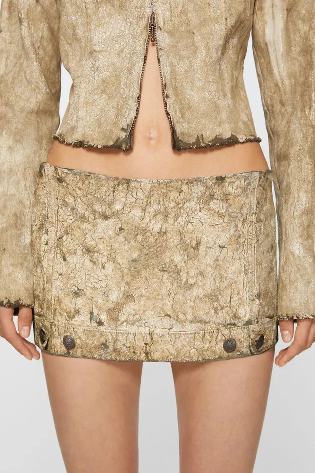 Women Micro Denim Skirt Dark Greenwhite Acne Studios Skirts