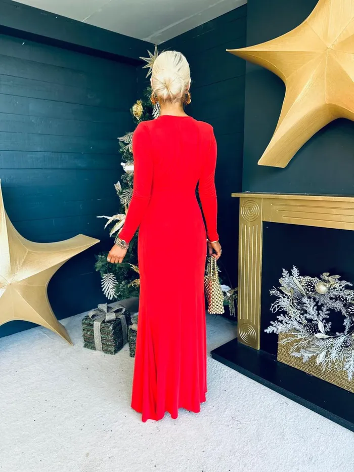 Women Midi Canella Lane Kylie Detailed Occasion Dress Morange