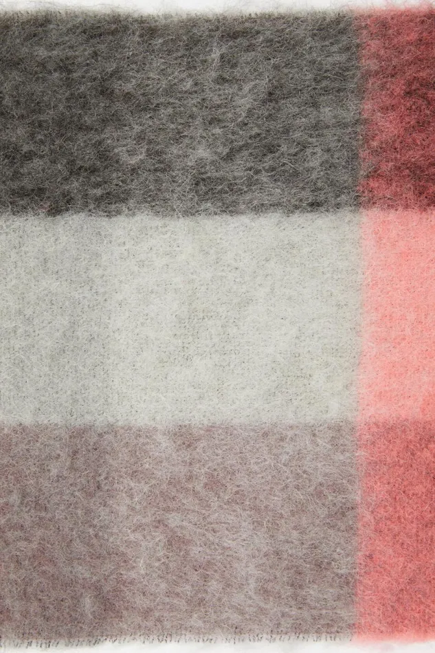 Women Mohair Checked Scarf Mauvebright Pinkanthracite Acne Studios Scarves