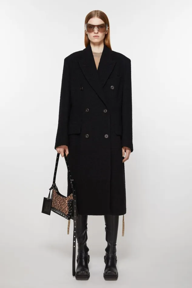 Women Monogram Platt Mini Shoulder Bag Pinkblack Acne Studios Bags
