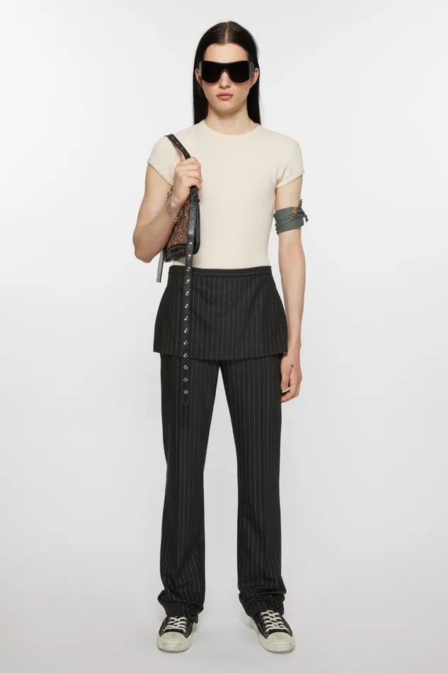 Women Monogram Platt Mini Shoulder Bag Pinkblack Acne Studios Bags