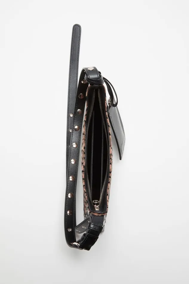 Women Monogram Platt Mini Shoulder Bag Pinkblack Acne Studios Bags
