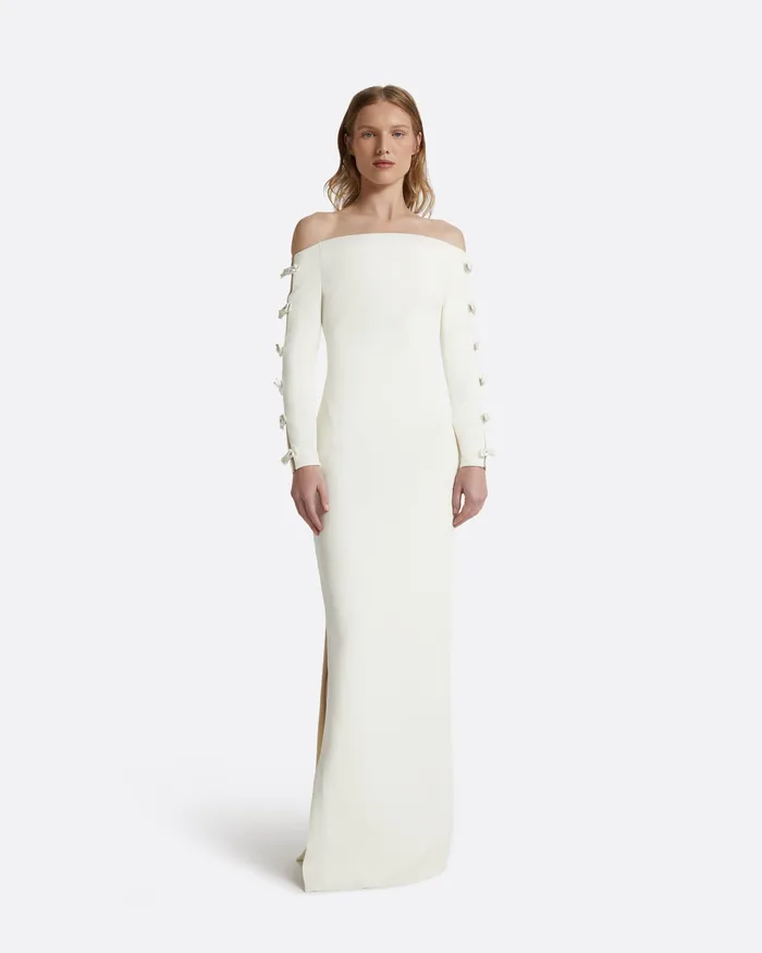 Women Morag Ivory Long Dress Ivory Bridal Safiyaa