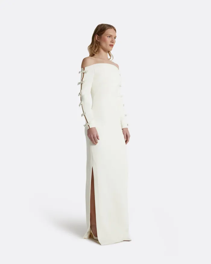 Women Morag Ivory Long Dress Ivory Bridal Safiyaa
