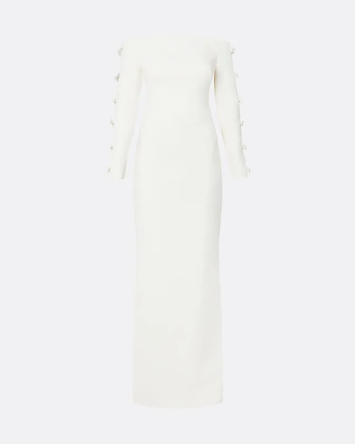 Women Morag Ivory Long Dress Ivory Bridal Safiyaa