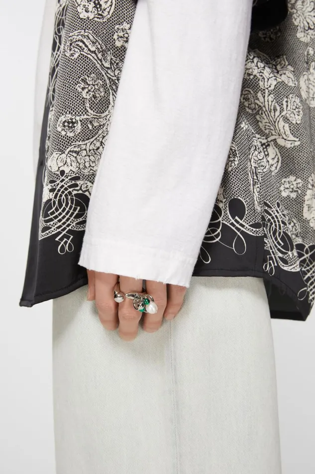 Women Multi Charm Ring Silvergreen Acne Studios Jewellery