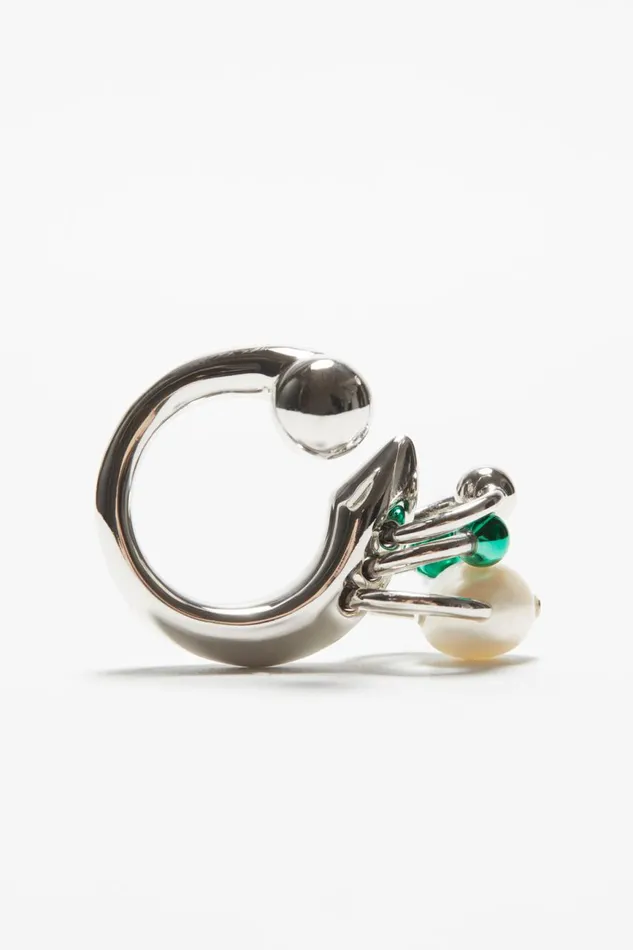Women Multi Charm Ring Silvergreen Acne Studios Jewellery