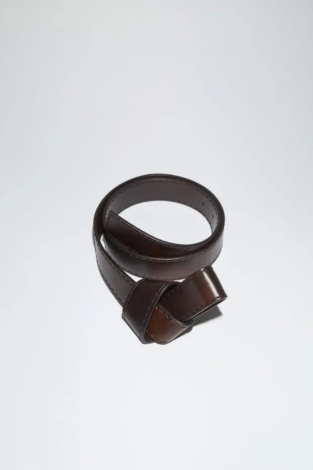Women Musubi Leather Belt Dark Brown Acne Studios Belts