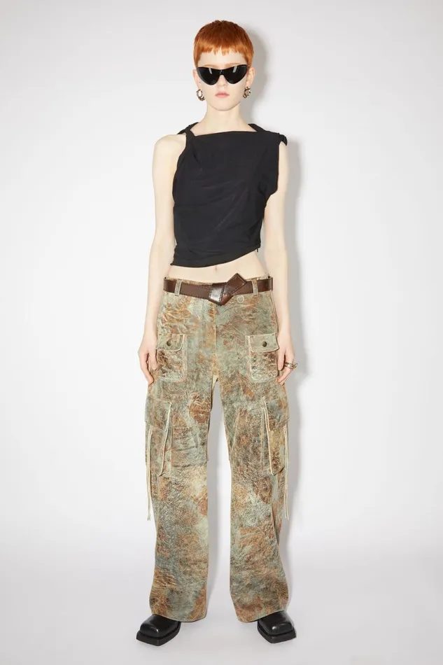 Women Musubi Leather Belt Dark Brown Acne Studios Belts