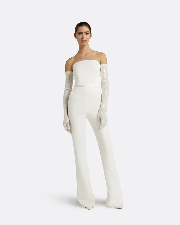 Women Myrine Ivory Jumpsuit Ivory Bridal Safiyaa