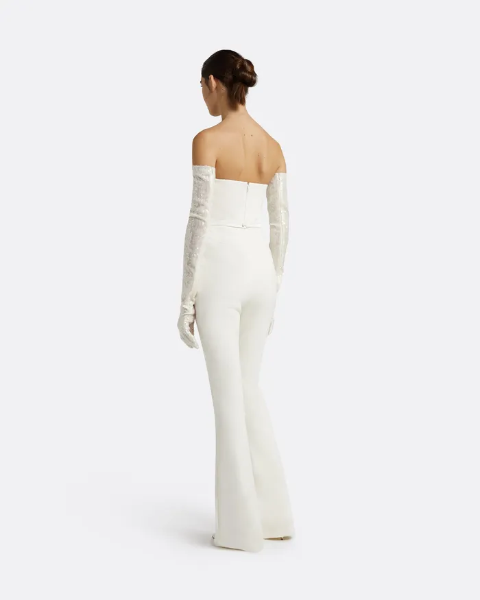 Women Myrine Ivory Jumpsuit Ivory Bridal Safiyaa