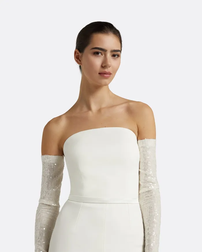 Women Myrine Ivory Jumpsuit Ivory Bridal Safiyaa