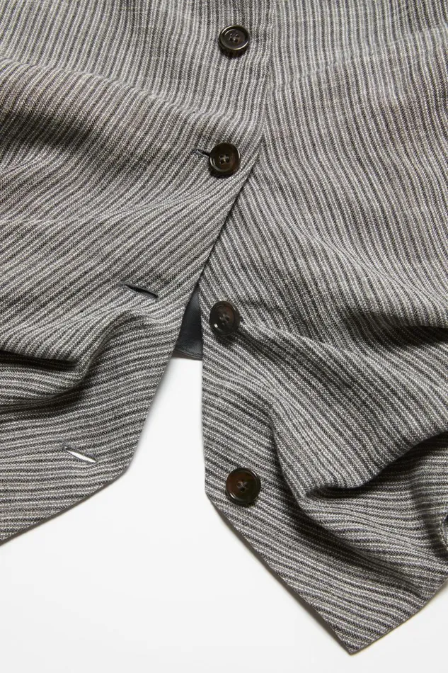 Women Off Shoulder Waistcoat Top Grey Melange Acne Studios Shirts and Blouses