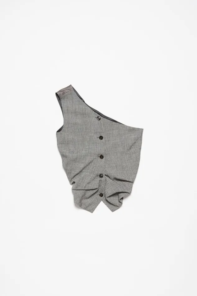 Women Off Shoulder Waistcoat Top Grey Melange Acne Studios Shirts and Blouses