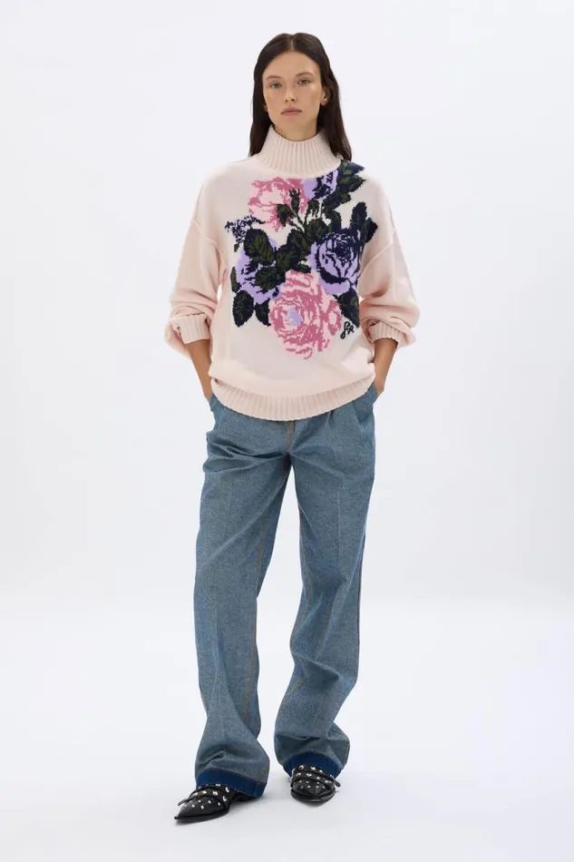 Women Oversized High Neck Sweater Pink Pink Sonia Rykiel Sweaters
