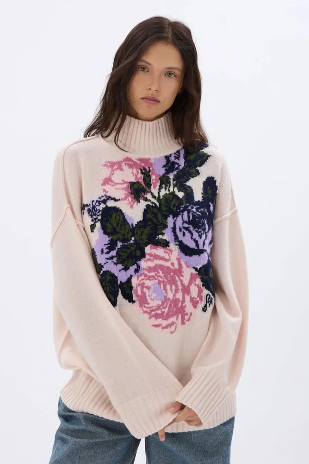 Women Oversized High Neck Sweater Pink Pink Sonia Rykiel Sweaters
