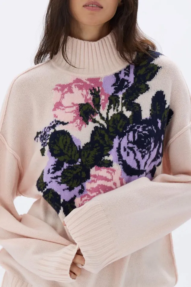 Women Oversized High Neck Sweater Pink Pink Sonia Rykiel Sweaters