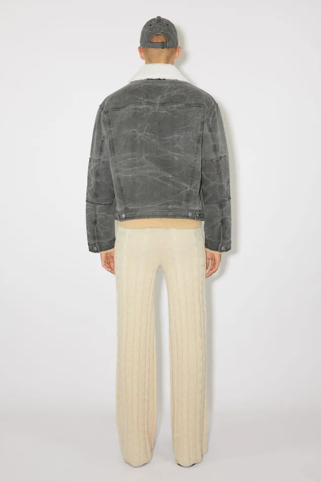 Women Padded Denim Jacket Carbon Grey Acne Studios Outerwear