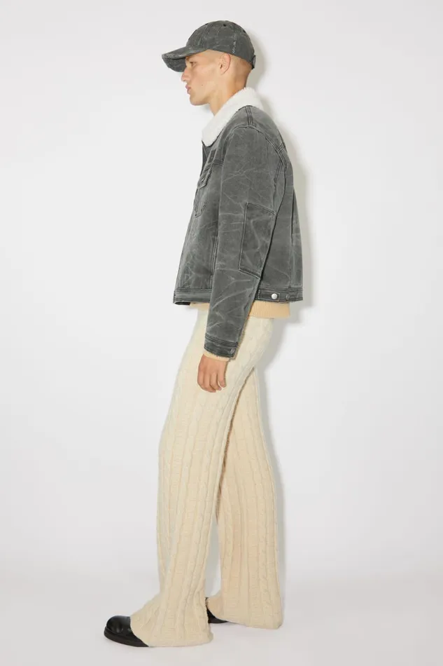 Women Padded Denim Jacket Carbon Grey Acne Studios Outerwear