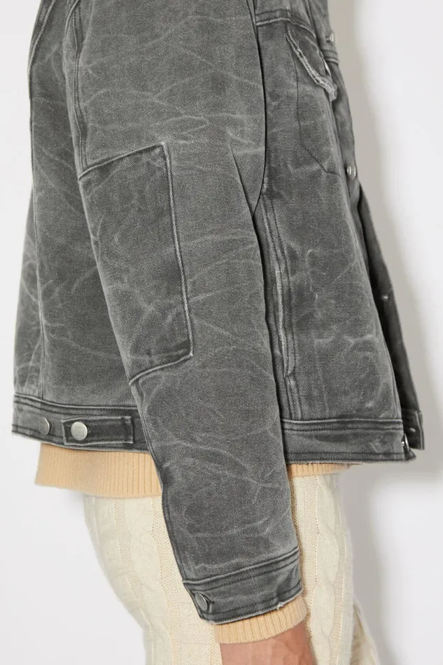 Women Padded Denim Jacket Carbon Grey Acne Studios Outerwear